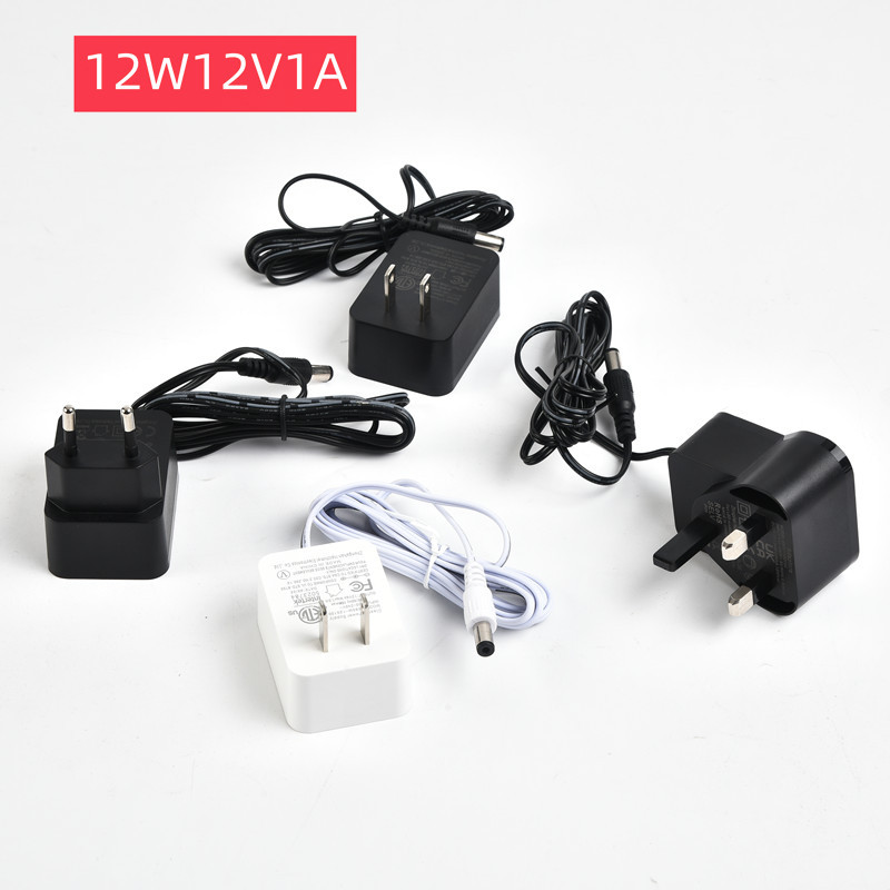 CE cross-border 12W12V1A power adapter, European standard charger, small househo